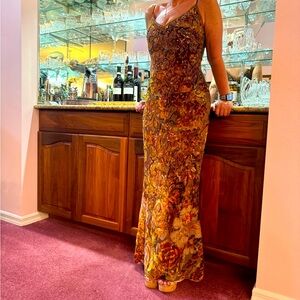 Badgley Mischa floor length silk gown.